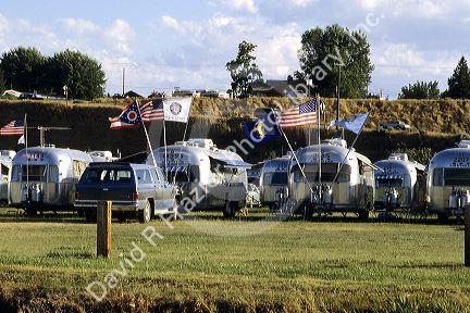 Airstream trailers parked in Boise, Idaho.