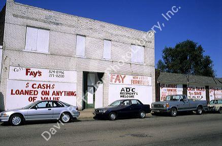 Low income area of East St. Louis, Illinois.
