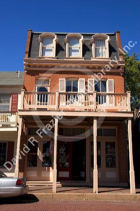 A store front on historic main street in St. Charles, Missouri.