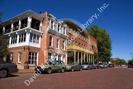 Historic main street in St. Charles, Missouri.