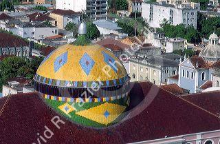 The dome  atop  the Opera House in Manaus Brazil.