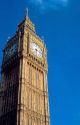 Big Ben clock tower on parliament building in London, england.