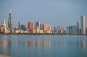 Chicago skyline along Lake Michigan waterfront with