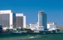 Laughlin, Nevada along the Colorado River is a gambling mecca of high rise hotels and casinos.
