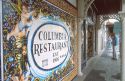 Close up of tile or fresco on the Columbia Restaurant in Ybor City, Tampa, Florida.