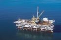 Offshore oil rig near Long Beach, California.