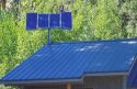 Photovoltaic cell on a building roof.