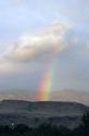 A rainbow over tablerock in Boise, Idaho.