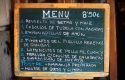Menu board at a restaurant in Madrid, Spain.
