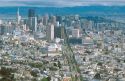 A view from twin peaks down Market Street in San Francisco, California.