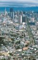 A view from twin peaks down Market Street in San Francisco, California.