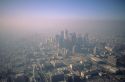 Smog and pollution over Los Angeles, California.