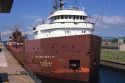 Iron ore boat at Soo Locks in Sault Ste. Marie, Michigan.