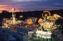Carnival rides at night in Boise, Idaho.