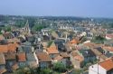 Tile rooftops in Chauvigny, France.