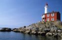 Fisgard Lighthouse in the Fort Rodd Hill National Historic Park, Victoria, British Columbia.