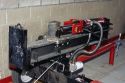 A gas powered hydrolic log splitter.
