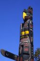 A totem pole In Vancouver, Canada.
