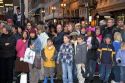 Crowds of people line up along the streets of Chinatown to watch the Chinese New Year Parade, San Francisco, California.
