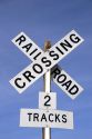 Railroad crossing sign.