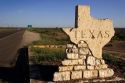 Texas state line bordering New Mexico on U.S. Highway 285.