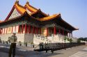 A guard stands in front of the theater at Chiang Kai-Shek Memorial in Taipei, Taiwan.