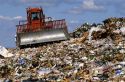 Bulldozer at a sanitary landfill in Boise, Idaho.