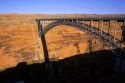 The Glen Canyon Bridge made of fabricated steel in Page, Arizona.