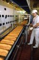 Bread being baked at a commercial bakery in Boise, Idaho.
