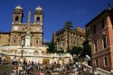Trinita dei Monti the Spanish Steps at the Plaza de Espagna in Rome, Italy.