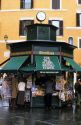 A news kiosk in Rome, Italy.