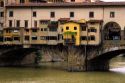 Ponte Vecchio bridge over the Arno River in Florence, Italy.