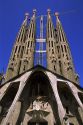 The Goudi designed Sagrdada Familia Cathedral in Barcelona, Spain.