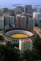 An aerial view of the bullring in Malaga, Spain.