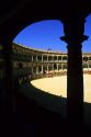 The bull ring in Ronda, Spain.  Oldest bull fighting ring in the world.