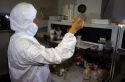Computer chip research in the thin film cleanroom lab at Dupont in Wilmington, Delaware.
