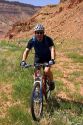 Mountain biking in the desert near Moab, Utah.