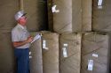 Baled cotton at a warehouse in Douglas, Georgia.