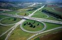 Freeway interchange, Interstate 70 near St. Louis, Missouri.