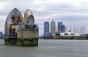 Flood gates on the River Thames in London.