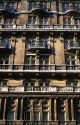Balconies on London government office building, England.