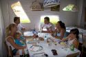 Brazilian family eating a meal at a country inn near Sao Paulo, Brazil.