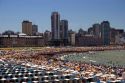 Beach scene at Mar del Plata, Argentina.