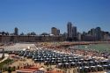 Beach scene at Mar del Plata, Argentina.