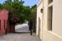 Narrow stone street in Colonia, Uraguay.