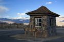 Internal Police Sentry Post at the Manzanar war relocation camp for Japanese Americans during WWII in the Owens Valley near Lone Pine, California.