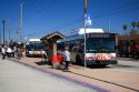 Public transportation bus stop at Old Town in San Diego, California.