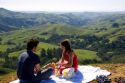 Couple having a picnic along california highway 22 near San Louis Obispo.