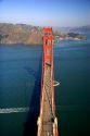 Aerial view of the Golden Gate Bridge in the San Francisco bay, California.