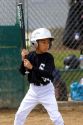 Little League baseball player at bat in a game at Morgan Hill, California.